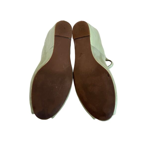 Jeffrey Campbell Regina Wedge Pumps Size 8 Green Leather Peep Toe Ankle Strap - Picture 7 of 8